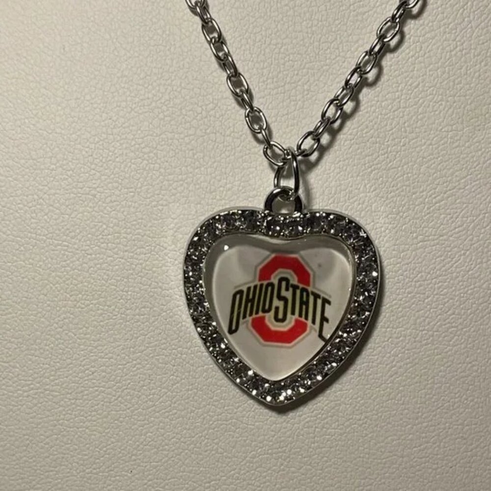 Ohio State Buckeyes NCAA Heart Charm Necklace NEW